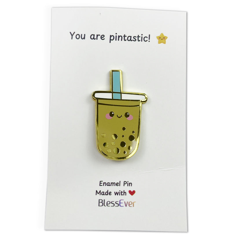 Boba enamel pin