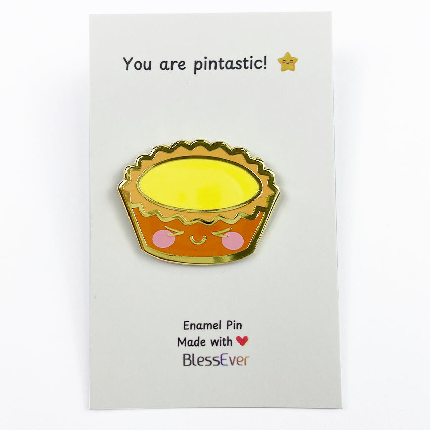 Egg tart enamel pin