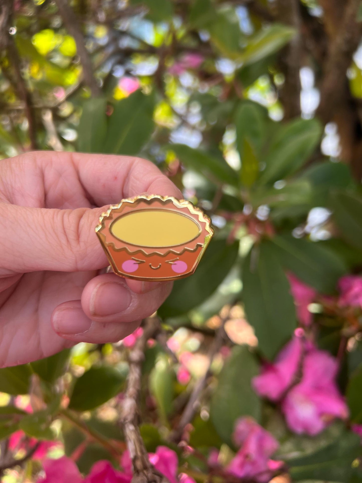 Egg tart enamel pin