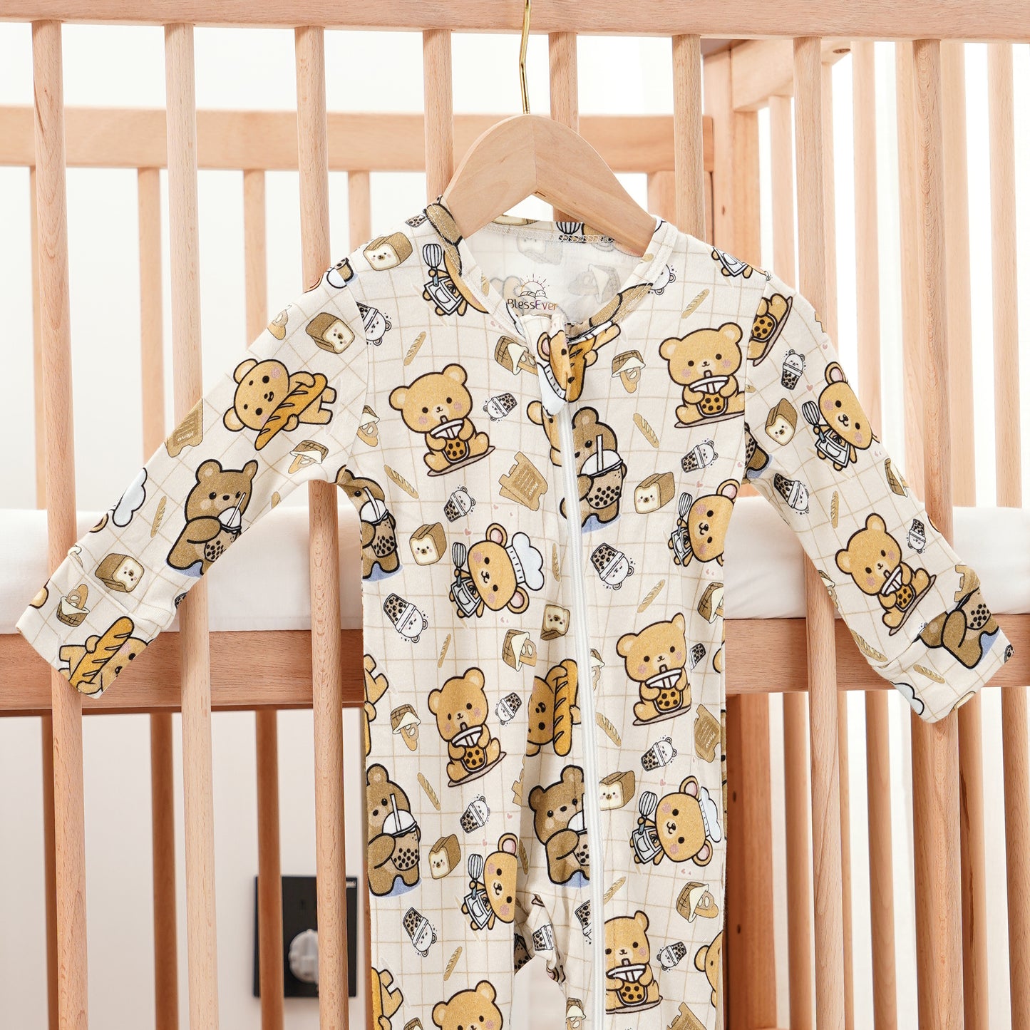 Boba Bear Bakery Cafe Romper
