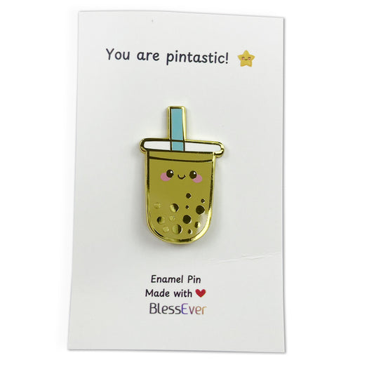 Boba enamel pin