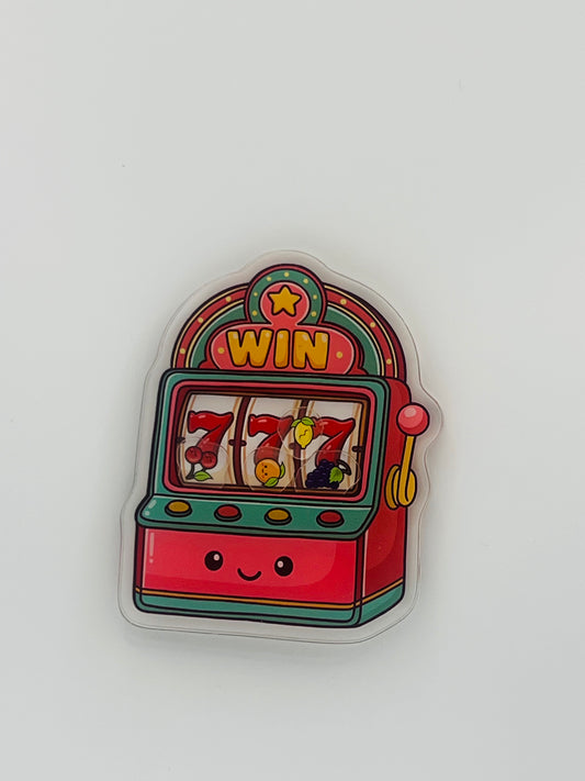 Slot machine badge shaker