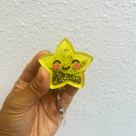 Glitter Star Badge Shaker